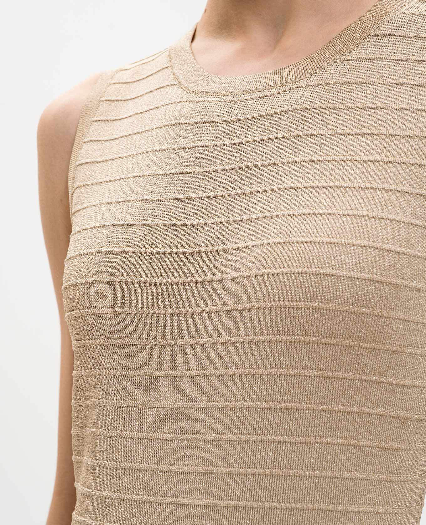 Beige midi dress with lurex Twinset 4