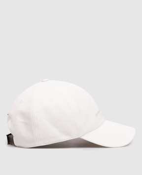 Brunello Cucinelli White cap with embroidered emblem M252D9850