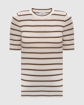 Brunello Cucinelli White wool and cashmere top M14864100