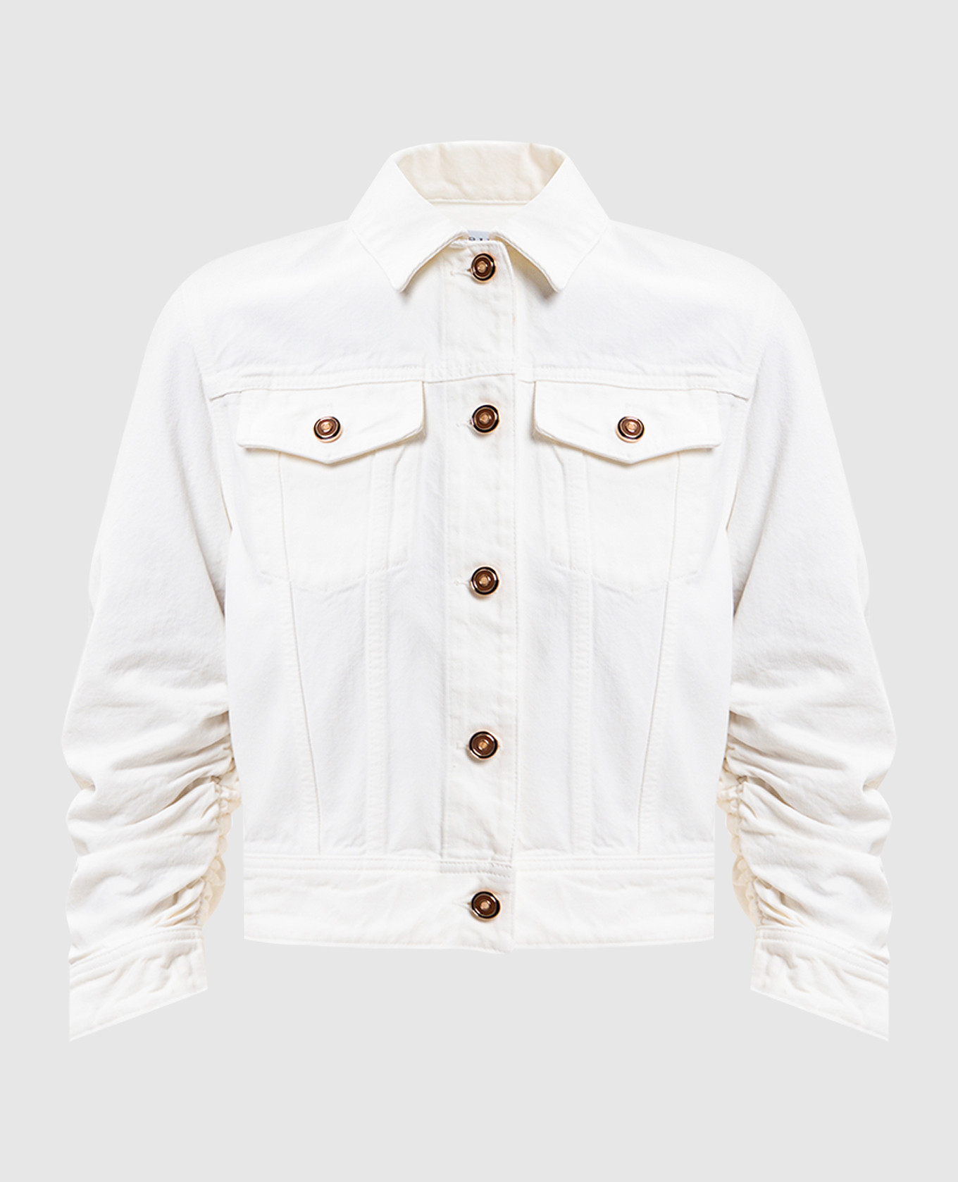 

Adira white denim jacket with drape Gabriela Hearst