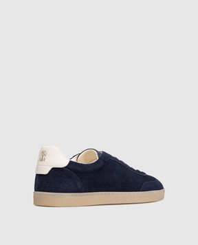 Brunello Cucinelli Blue suede sneakers MZUMGLJ336