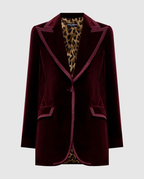 Dolce&Gabbana Burgundy velvet jacket with silk F2JATTFUVG7