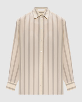 The Row Sisilia beige striped silk blouse 5652W4349