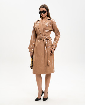 Dolce&Gabbana Brown patent trench coat F0W3WTFUSW7