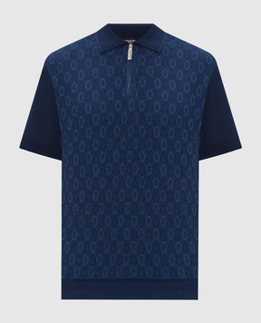 Stefano Ricci Blue polo shirt with pattern K414015P31F26166
