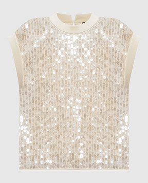 Peserico Beige sequin top E0603704753