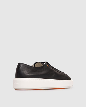 Santoni Black leather sneakers WBCD61322BARCDYI