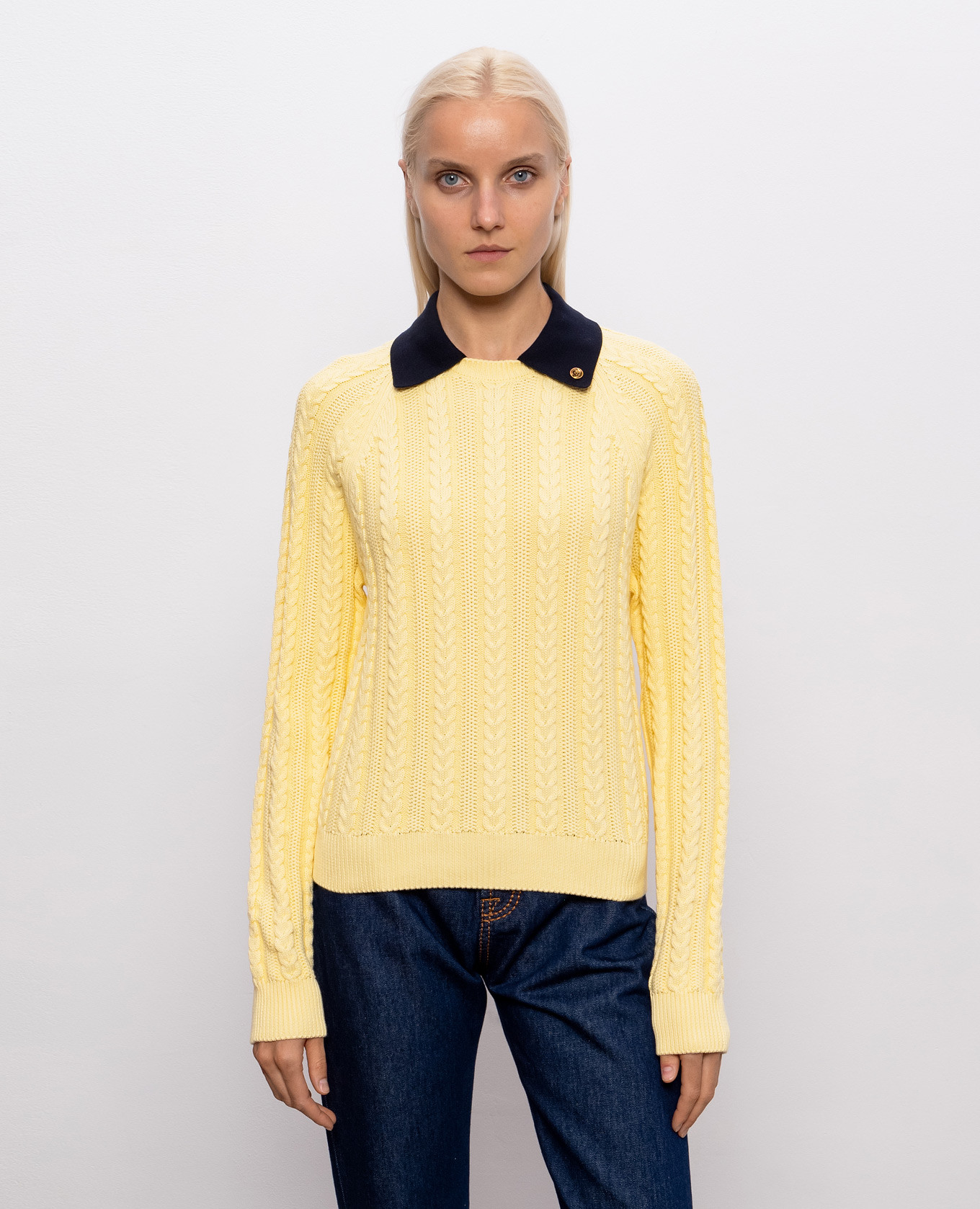 Yellow sweater with polo collar Versace 3
