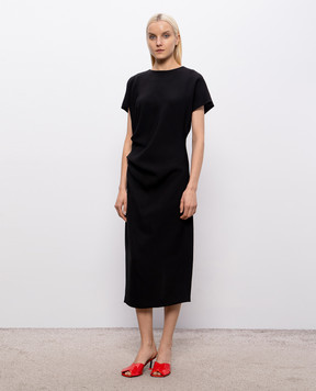 Calcaterra Black dress with silk D512
