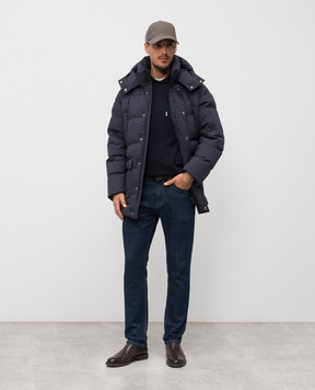 MooRER Blue ZANE wool hoodie ZANEW12