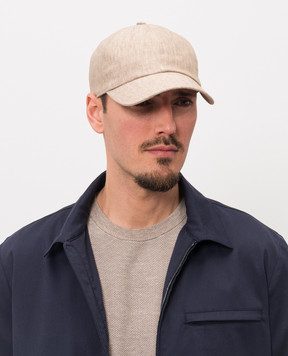 Peserico Beige linen cap R76056C0CC761