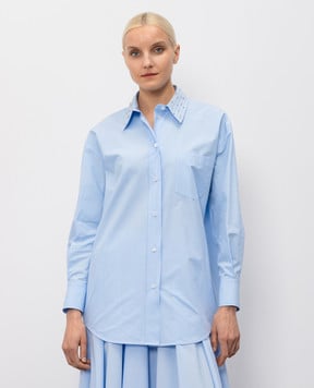 Fabiana Filippi Blue shirt with crystals CAD276F416M160
