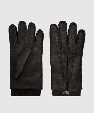 Gants en cuir bleu