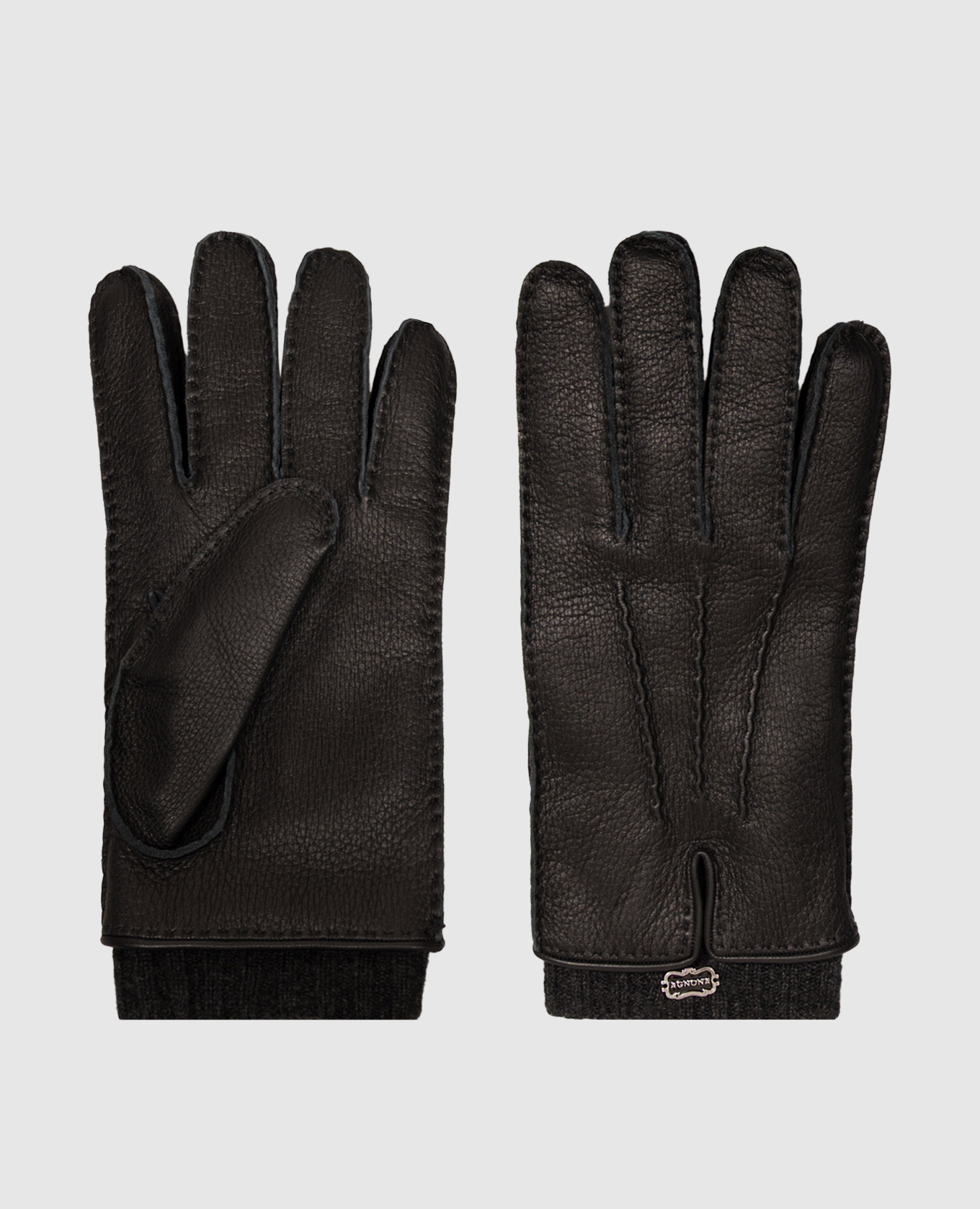 Blue leather gloves