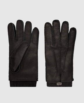 Agnona Blue leather gloves MY10U201K1213