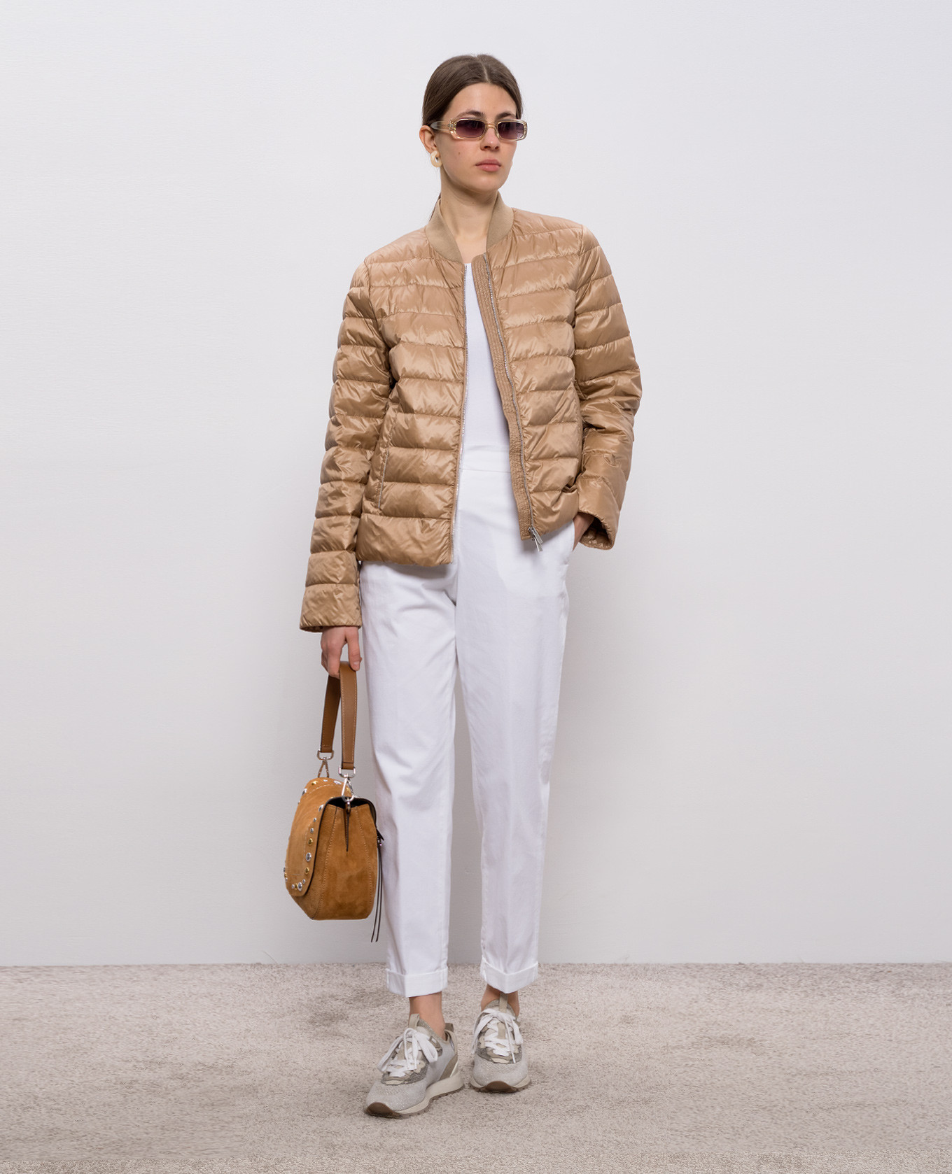 

Brown down jacket with chain Peserico