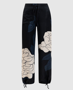 Victoria Beckham Black floral joggers 1126WTR006981B