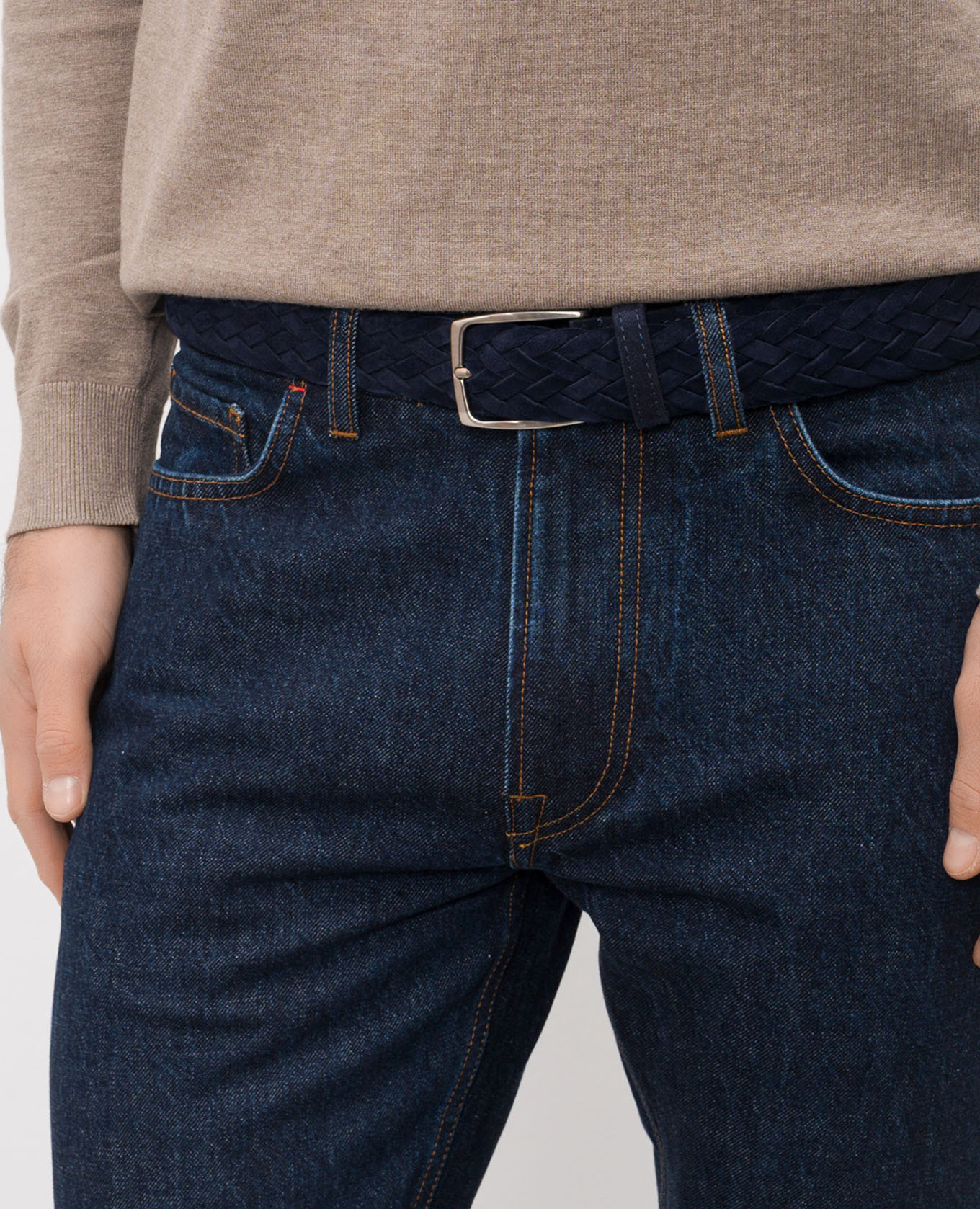

Blue suede braided belt ISAIA