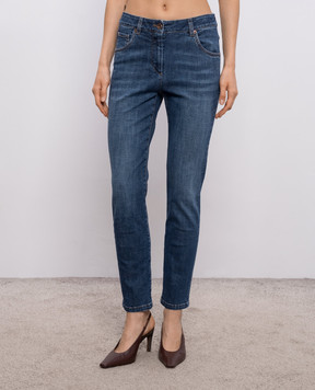 Brunello Cucinelli Blue jeans with a patch MB065P5679