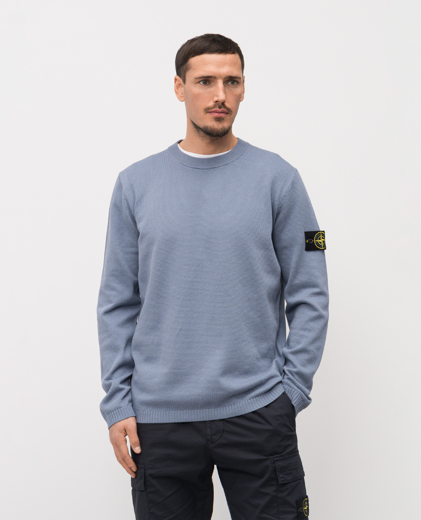Blue jumper with logo Stone Island 3