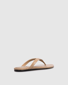 Ami Paris Beige leather flip-flops FSV837AL0187