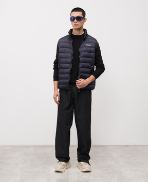 Palm Angels Blue down vest with logo PMEX009S24FAB001
