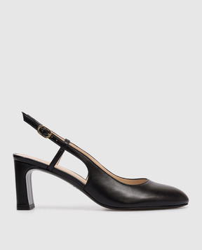 Stuart Weitzman Black leather slingbacks BABETTE SL540