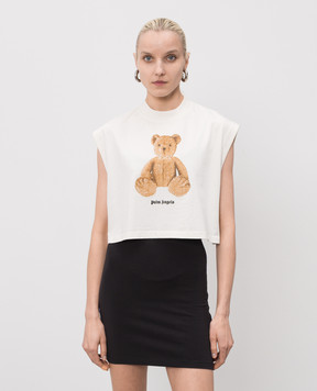 Palm Angels Ivory Bear Top PWAC022S26JER002