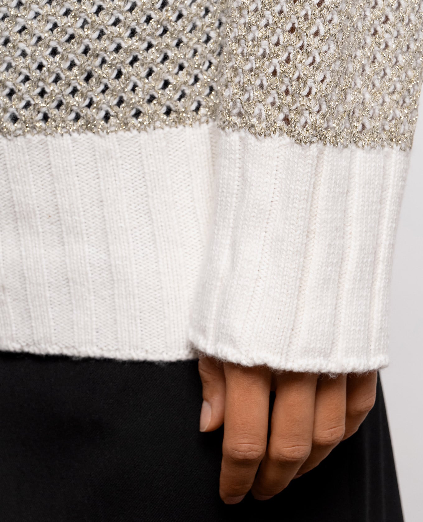 Ivory sweater with lurex Twinset 5