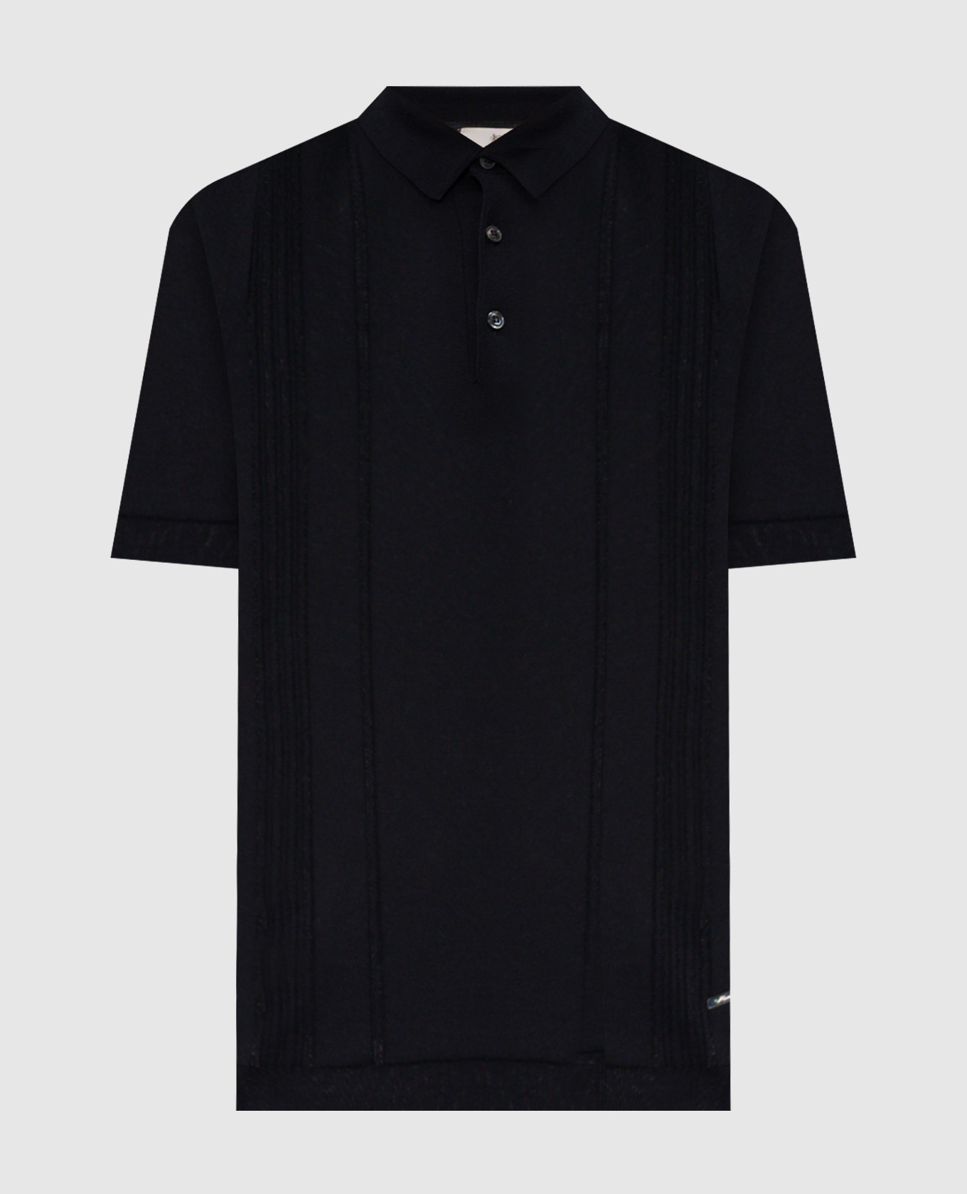

Navy blue polo with silk Enrico Mandelli