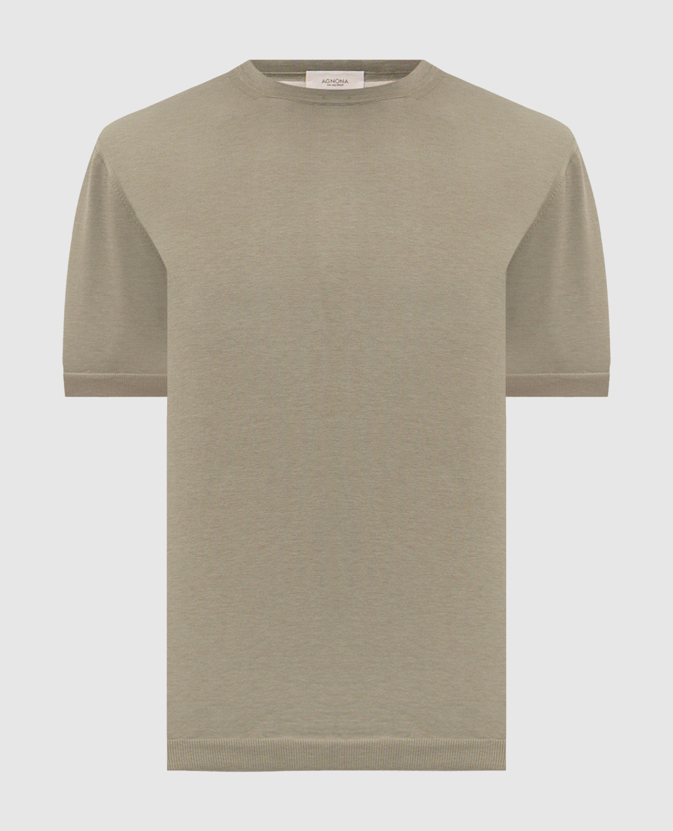 Khaki T-shirt with silk