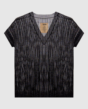 UMA WANG Black linen top UK7122