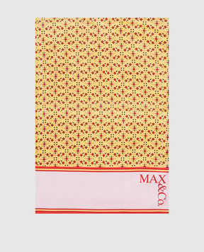 Max & Co Yellow silk scarf with geometric pattern MCAASTI