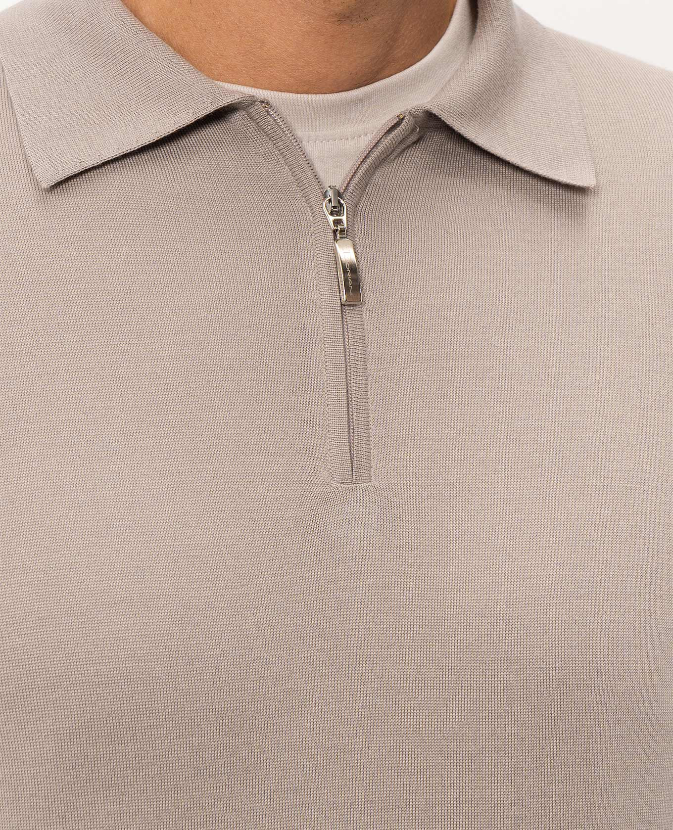Beige wool, silk and cashmere polo shirt Doriani Cashmere 5