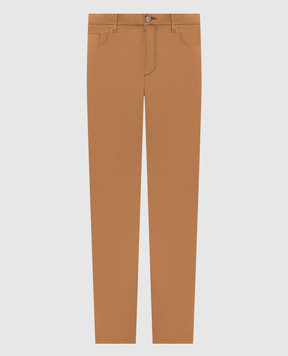 Stefano Ricci Brown pants with textured emblem M8T63B0060TCHRL