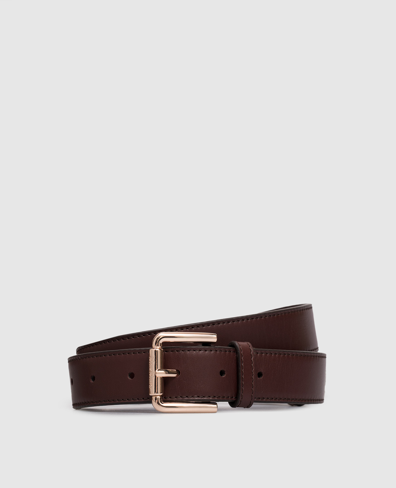 

Burgundy leather belt with logo Max Mara