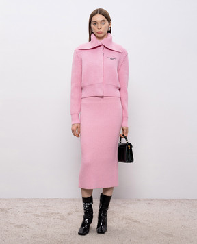 Givenchy Pink alpaca wool midi skirt BW40ZW4ZSM