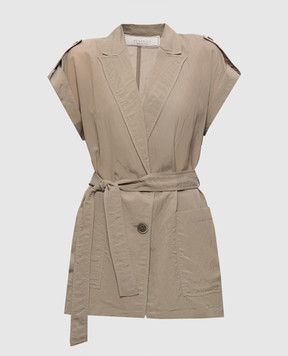 Peserico Beige vest with monil chain A03149A00678