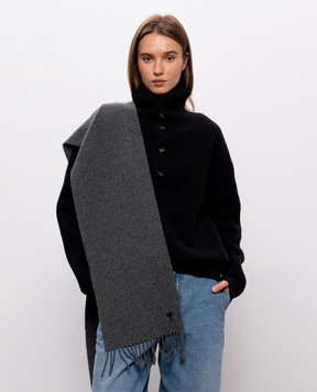 Ami Paris Gray wool scarf USF677AW0047w