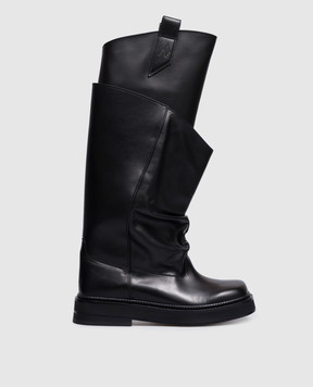 The Attico Robin Passeggiata black leather boots 260WSH00902LBT019AA