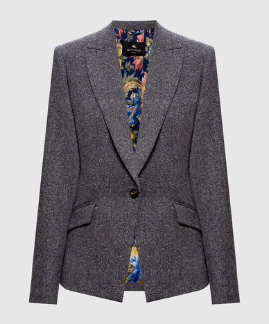 Gray jacket with wool and silk