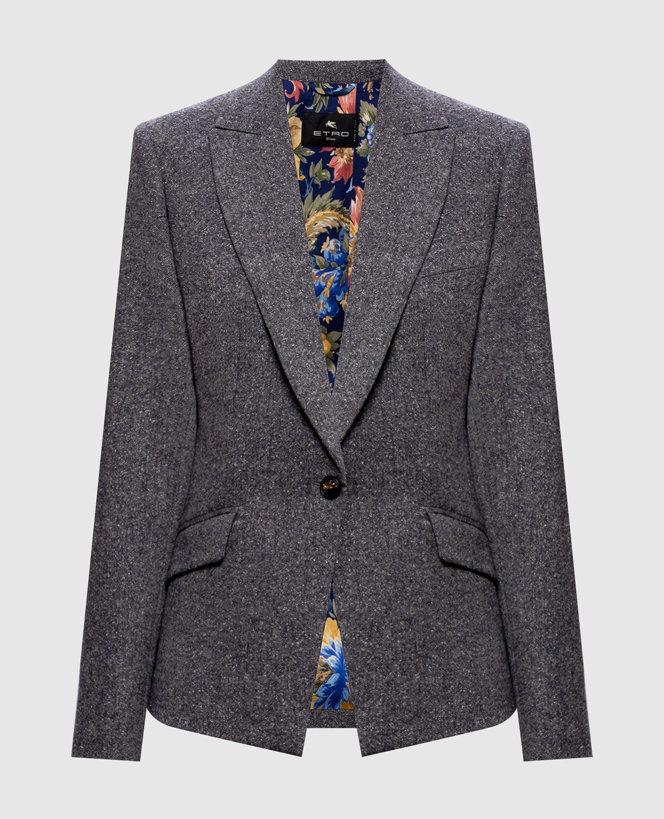 Gray jacket with wool and silk