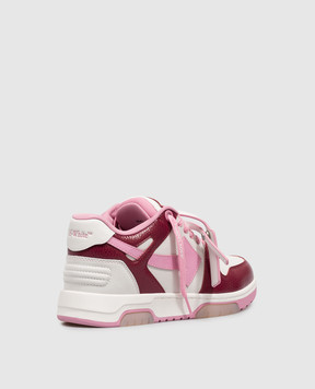 Off-White Out Of Office burgundy leather sneakers OF05737655
