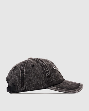 Juun.j Gray Metamorphosis cap with applique JC628BP035