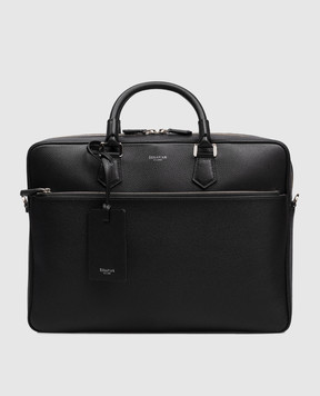 Serapian Black leather briefcase with logo SRCCHMLL706540Y001