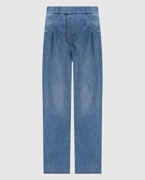 Brunello Cucinelli Blue jeans with a chain MH192P5566