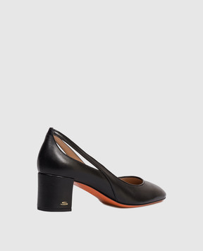 Santoni Black leather shoes with cutouts WDNC71815HI2NZZH