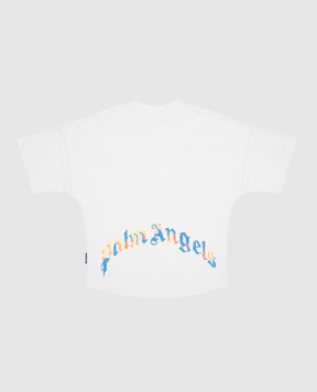 Palm Angels Children's white T-shirt with logo print F6PAJBTH095