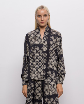 Momoni Black blouse Margaret MOBL00806MO