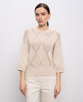 Peserico Beige sequined jumper S99164F079333A